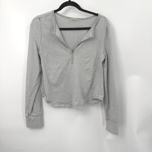 Free People Intimately Stripe Henley Top Womens L Stretch Flowy Minimalist Indie
